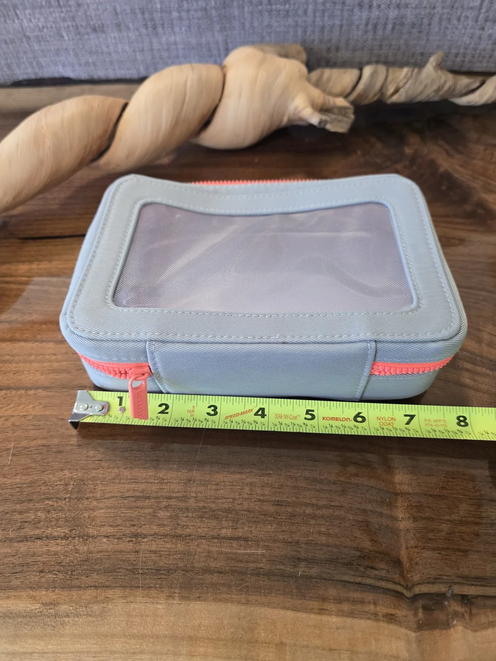 FLYTE.70 Cosmetic Case - Grey with Coral Zipper